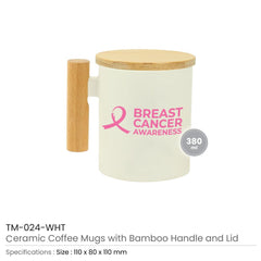 Ceramic Coffee Mugs with Breast Cancer Awareness Logo