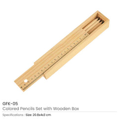 Custom Printed Colored Pencils Set With Wooden Box | Exhibitions, Conferences, Corporate Events | Yalla Printing UAE