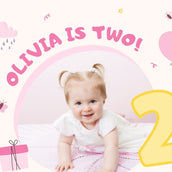 Pink Fantasy Small Kids Birthday Banner - Yalla Printing