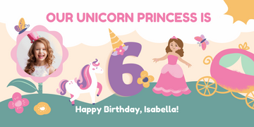 Colorful Childish Rabbits Birthday Banner