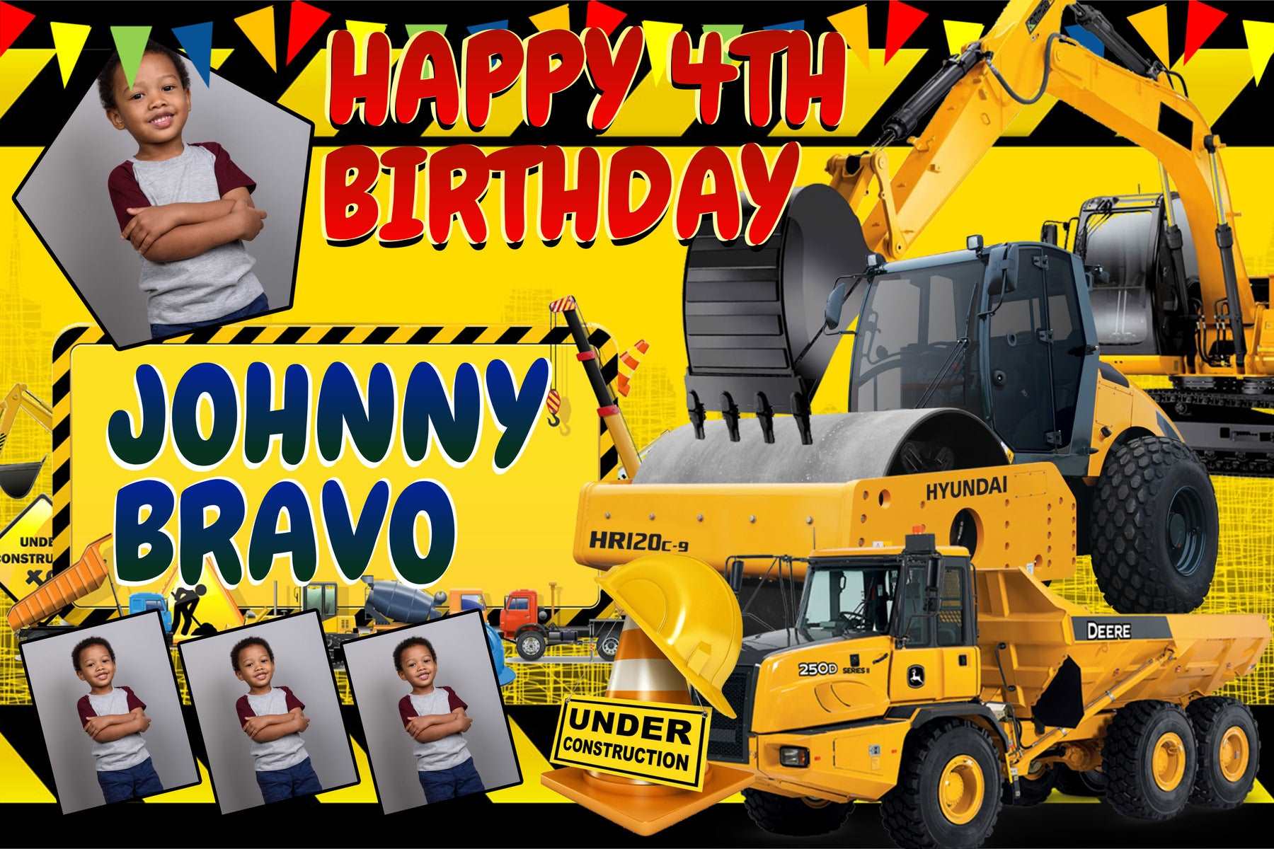 Construction Zone Birthday Banner" - Build Excitement for Your Party - Yalla Printing