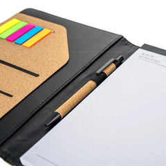 Cork Cover Folder B5 Size with Notepad , Pen and Sticky Notes | Custom Packaging Printing | Free Design Support | Yalla Printing UAE