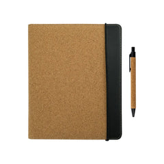 Cork Cover Folder B5 Size with Notepad , Pen and Sticky Notes | Custom Packaging Printing | Free Design Support | Yalla Printing UAE
