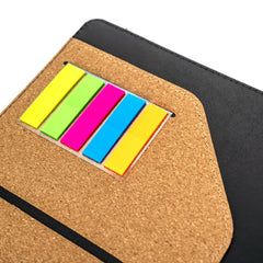 Custom Printed Cork Cover Folder B5 Size With Notepad, Pen And Sticky Notes | Logo Branding Corporate Gift | UAE Delivery | Yalla Printing UAE