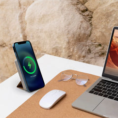 Custom Printed Cork Magsafe Wireless Powerbank With Foldable Stand, 15W, 10000 Mah | Logo Branding Corporate Gift | UAE Delivery | Yalla Printing UAE