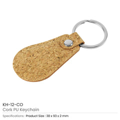Custom Printed Cork Pu Keychains With 32Mm Key Ring | Custom Branded Bag | UAE Delivery | Yalla Printing UAE