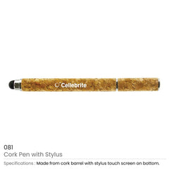 Custom Printed Cork Pens With Stylus | Logo Branding Corporate Gift | UAE Delivery | Yalla Printing UAE