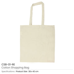 Custom Printed Cotton Shopping Bags With Long Handles 145Gsm - Cotton Fabric | Custom Branded Bag | UAE Delivery | Yalla Printing UAE