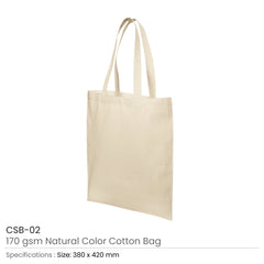 Custom Printed Promotional Cotton Shopping Bags 170 Gsm With Long Handle - Cotton Fabric | Custom Branded Bag | UAE Delivery | Yalla Printing UAE
