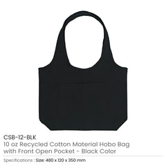 Custom Printed Cotton Hobo Bags With Front Pocket, 10 Oz (340 Gsm) - Cotton Fabric | Custom Branded Bag | UAE Delivery | Yalla Printing UAE