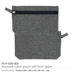 Custom Printed Cotton Pouch With Front Zipper - Cotton Fabric | Custom Branded Bag | UAE Delivery | Yalla Printing UAE