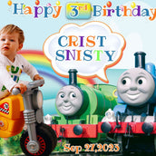 Train & Bike Extravaganza - Personalized Birthday Banner - Yalla Printing