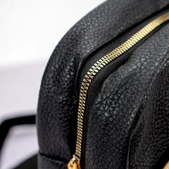 Custom Printed Crossbody Bag in PU Leather with Arabic Traditional Gold Bisht Design