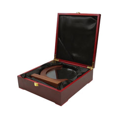 Custom Printed Round Moon Crystal Awards With Wooden Base | Custom Packaging Printing | Free Design Support | Yalla Printing UAE