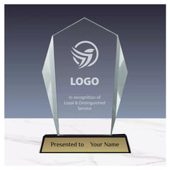 Crystal Award with Black Base in Wooden Box | Custom Packaging Printing | Free Design Support | Yalla Printing UAE