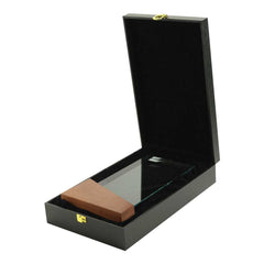 Crystal Award with Wood Base | Custom Packaging Printing | Free Design Support | Yalla Printing UAE