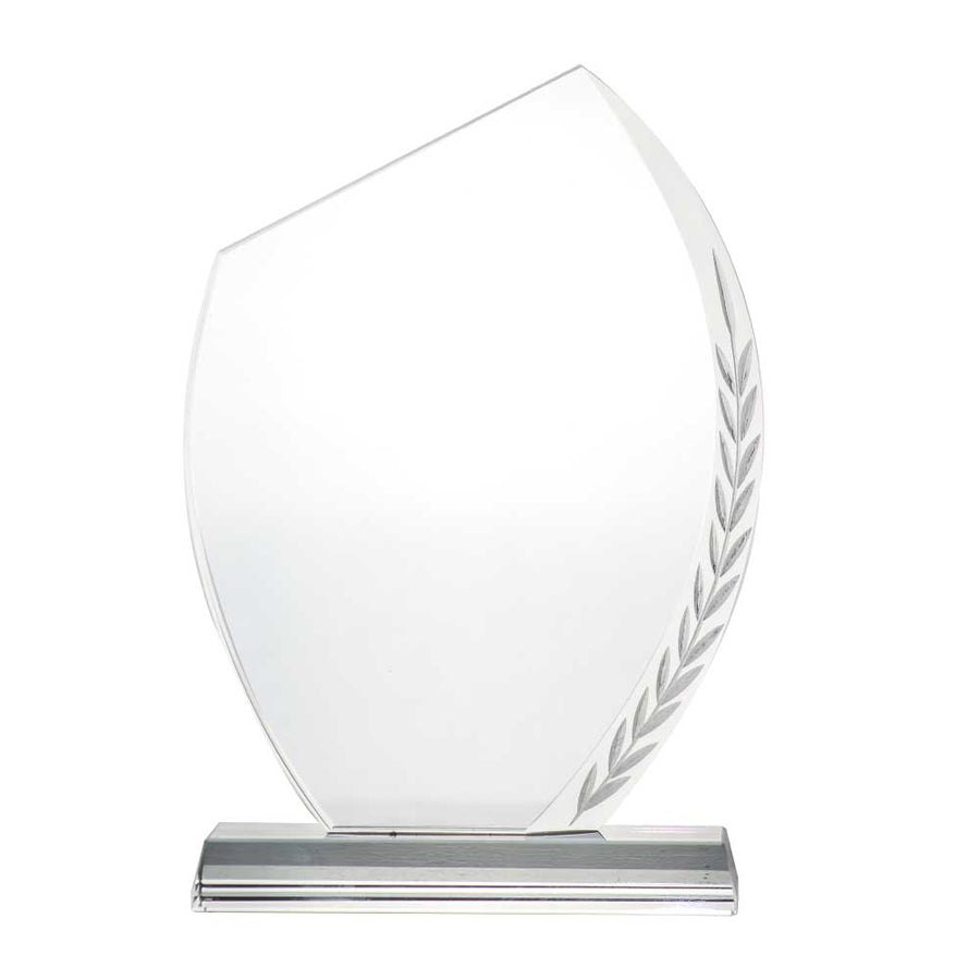 Custom Printed Crystal Awards With Engraved Leaf Design | Exhibitions, Conferences, Corporate Events | Yalla Printing UAE