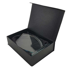 Crystal Award with Engraved Leaf Design | Custom Packaging Printing | Free Design Support | Yalla Printing UAE
