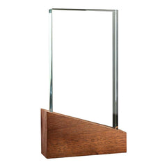 Crystal Award with Wood Base | Custom Packaging Printing | Free Design Support | Yalla Printing UAE