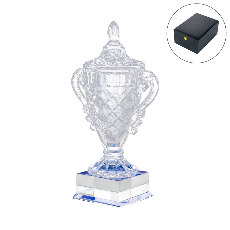 Custom Printed Large Crystal Glass Trophy Cup With Chocolate Gift Edition | Exhibitions, Conferences, Corporate Events | Yalla Printing UAE