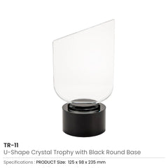 Crystal Awards – Crystal Trophy with Round Black Base in Premium Fiber Box | Custom Packaging Printing | Free Design Support | Yalla Printing UAE