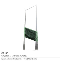 Vertical Crystal & Marble Awards in Box