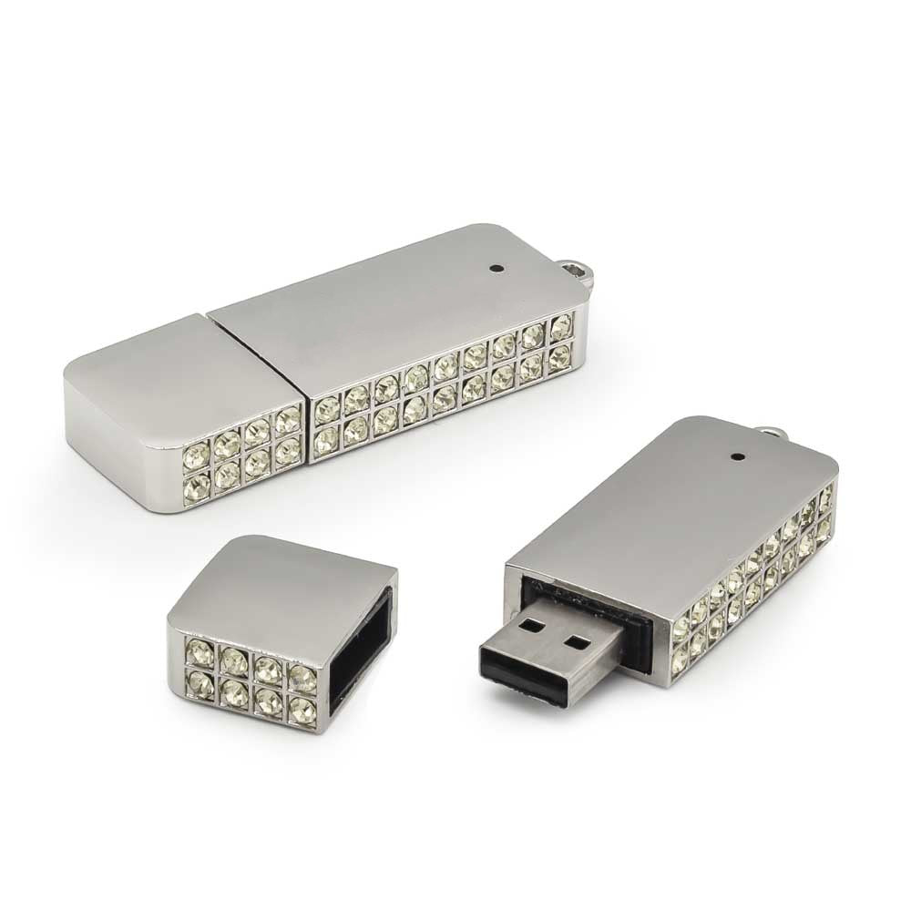 Custom Printed Crystal Studded USB Flash Drives | Logo Branding Corporate Gift | UAE Delivery | Yalla Printing UAE