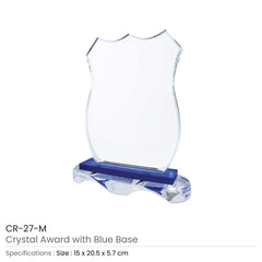 Custom Printed Crystal Awards With Blue Base And Box | Exhibitions, Conferences, Corporate Events | Yalla Printing UAE