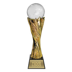 Custom Printed Crystal Globe Trophy | Corporate Award & Recognition Gift | UAE Delivery | Yalla Printing UAE