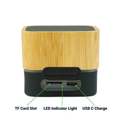 Cube Bamboo Bluetooth Speakers V5.0