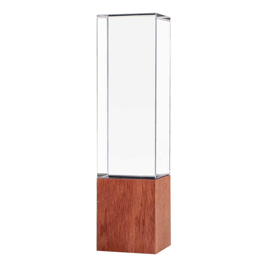 Crystal Award with Wooden Base | Corporate Recognition Gift – Yalla Printing UAE