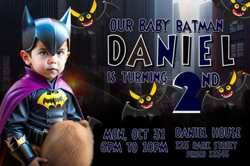 Gotham Hero" Personalized Birthday Banner - Unleash the Batman Adventure!