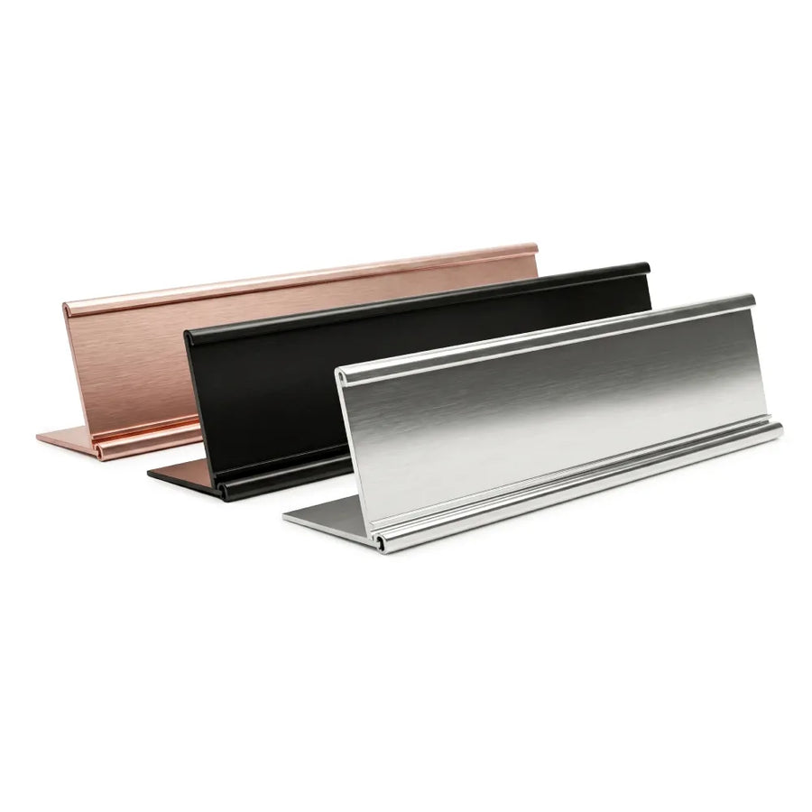 Custom Printed Aluminium Desk Sign Holder – 25.5 × 5.5 cm