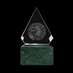 Diamond Shaped Crystal Awards with Marble Base