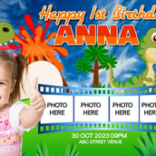 Dino-Mite Celebration" Personalized Birthday Banner - Roaring Fun for Your Little Paleontologist! - Yalla Printing