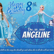 Frozen Fantasy" Personalized Birthday Banner - A Magical Celebration in Arendelle! - Yalla Printing