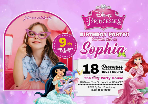 Disney Princess Dreamland" Personalized Birthday Banner - Enchanting Royalty for Your Little Princess! - Yalla Printing