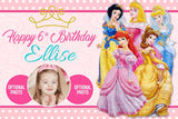 Magical Disney Princess Celebration" Personalized Birthday Banner - Enchanting Royalty for Your Little Princess! - Yalla Printing