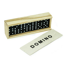 Custom Printed Domino Set Game In Wooden Slide Box - 28 Black Wooden Pieces | Custom Packaging Printing | Free Design Support | Yalla Printing UAE