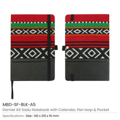 Dorniel A5 Notebook with Calendar, Pen Loop & Pocket | Logo Branding Corporate Gift | UAE Delivery | Yalla Printing UAE