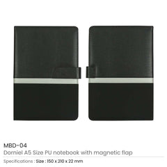 Custom Printed Dorniel A5 Size Pu Notebooks With Magnetic Flap | Logo Branding Corporate Gift | UAE Delivery | Yalla Printing UAE