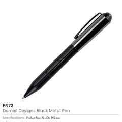Metal Pens – Dorniel Designs Brand Pens , Matte Black , Twist Action , Blue Ink | Custom Packaging Printing | Free Design Support | Yalla Printing UAE