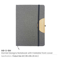 Dorniel Foldable Cover Notebook with Phone Stand | Logo Branding Corporate Gift | UAE Delivery | Yalla Printing UAE