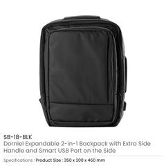 Custom Printed Multipurpose Expandable Travel Backpacks With USB Port - Premium Polyester Fabric | Premium Signage & Display Printing | Free Design Support | Yalla Printing UAE