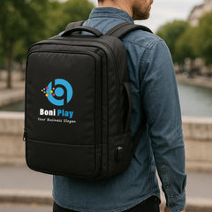Custom Printed Multipurpose Expandable Travel Backpacks With USB Port - Premium Polyester Fabric | Premium Signage & Display Printing | Free Design Support | Yalla Printing UAE