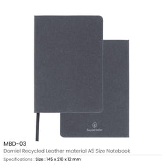 Custom Printed Dorniel A5 Notebooks With Recycled Leather Cover | Logo Branding Corporate Gift | UAE Delivery | Yalla Printing UAE