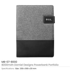 Custom Printed Dorniel Portfolio With Power Bank | Exhibitions, Conferences, Corporate Events | Yalla Printing UAE