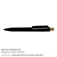 Custom Printed Dot Pens With Gold Push Button | Logo Branding Corporate Gift | UAE Delivery | Yalla Printing UAE