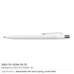 Dot Pens With White Clip | Logo Branding Corporate Gift | UAE Delivery | Yalla Printing UAE