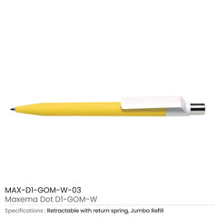 Dot Pens With White Clip | Logo Branding Corporate Gift | UAE Delivery | Yalla Printing UAE